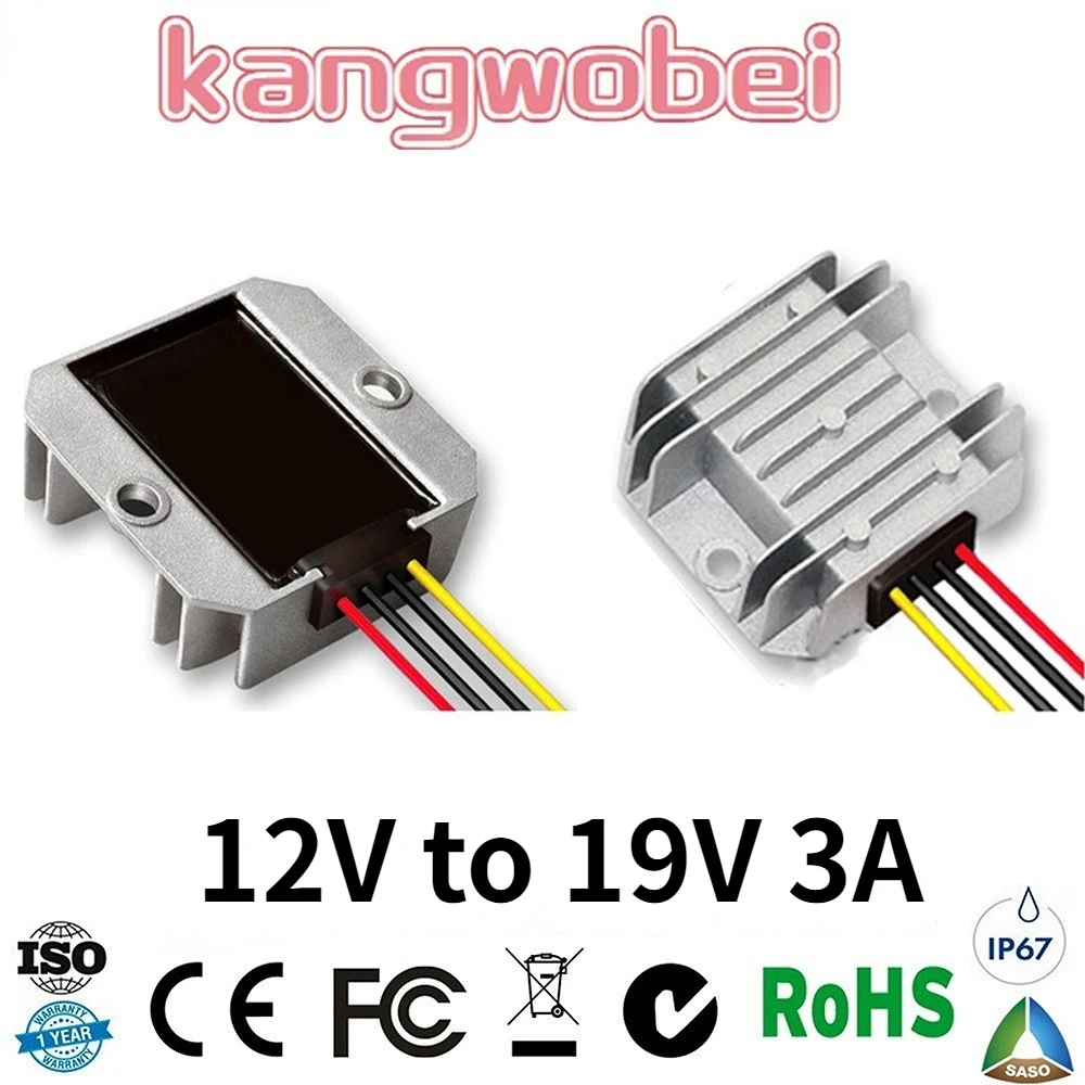 

12V to 19V 3A DC DC Converter Step-up Boost Car Laptop Power Supply