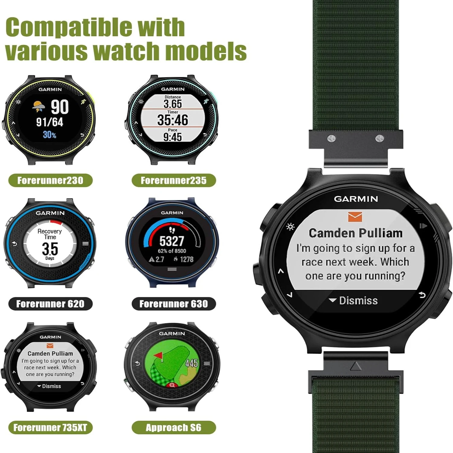Легкий и дышащий ремешок Ultimate Grey Forerunner 630/620 для невыпадающего комфорта стиля.