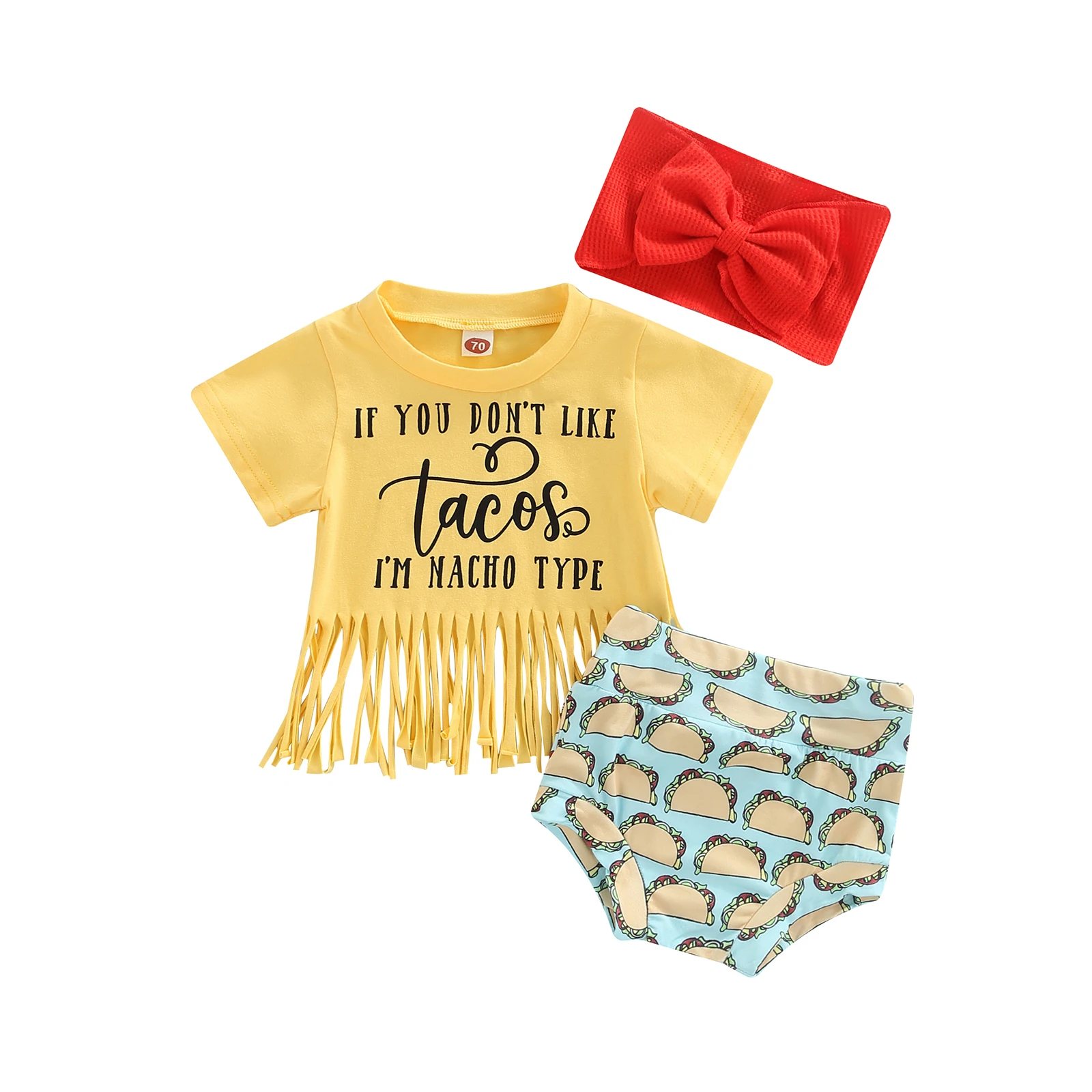 

Ma&Baby 0-24M Newborn Infant Baby Girls Clothes Set Summer Letter T-shirt Nacho Print Shorts Outfits Clothing Costumes D01