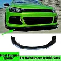 new front bumper spoiler protector plate lip body kit carbon surface decorative strip chin shovel for vw scirocco r 2009 2015