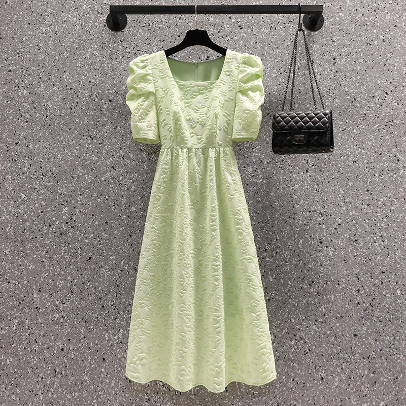 Summer Dresses for 2023 New Gently Style Woman Dress Loose Plus Size 4XL Lady Vestidos Chiffon Female Robe Green Clothes