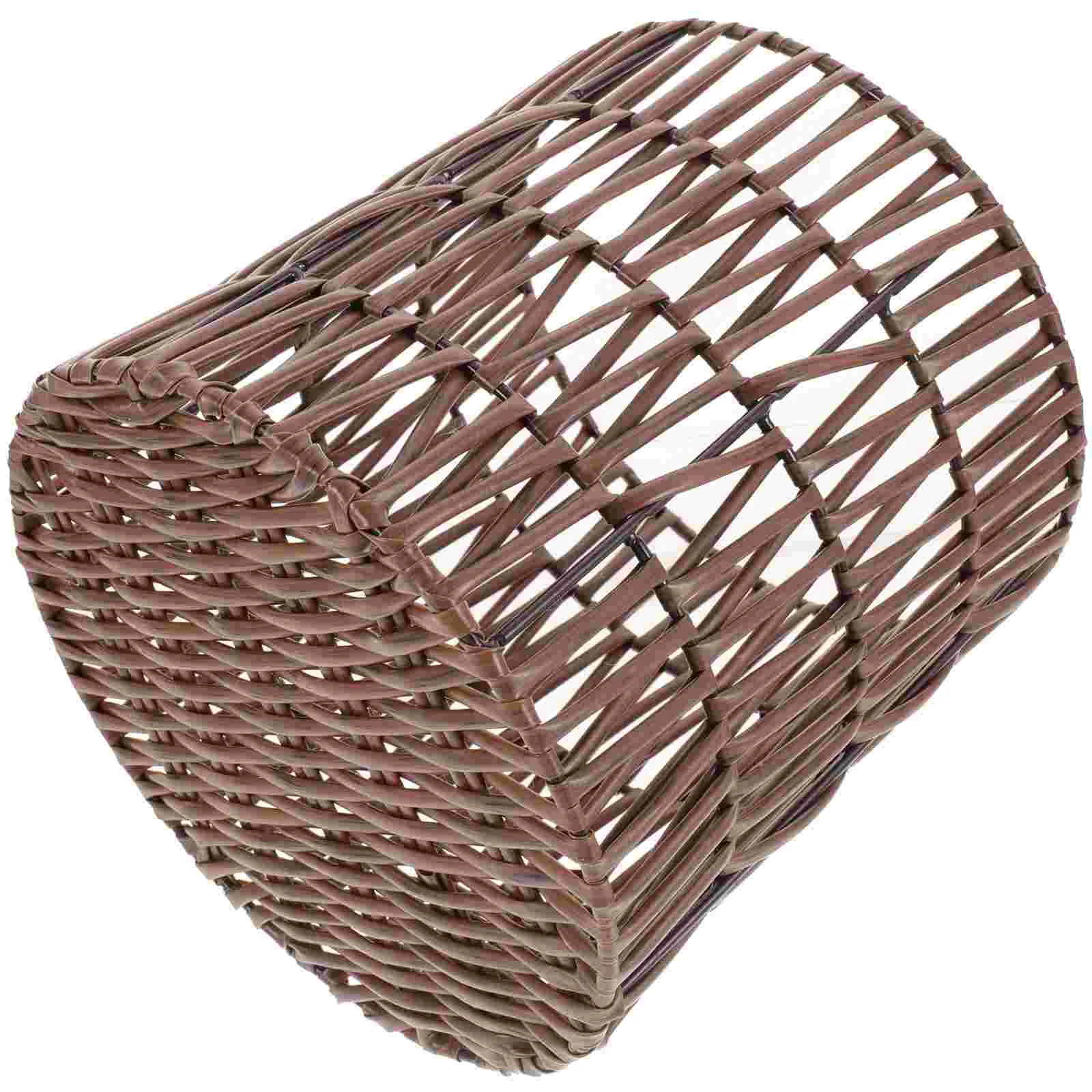 

Basket Woven Trash Bin Wicker Rattan Waste Storage Can Garbage Laundry Baskets Seagrass Planter Toy Flower Paper Straw Organizer