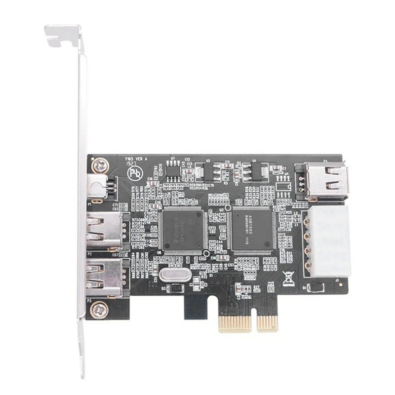 PCI-E 1X IEEE 1394A 4 порта 3 + 1 адаптер карты Firewire 1394 A PCIe с 6-контактным до 4-контактным