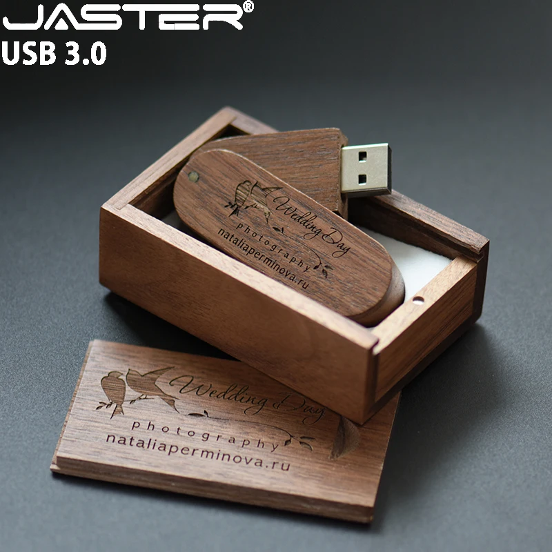 

Флэш-накопители JASTER USB 3,0, 128 ГБ, с бесплатным пользовательским логотипом, флэш-накопитель в деревянной коробке, 64 ГБ, ореховая карта памяти, к...