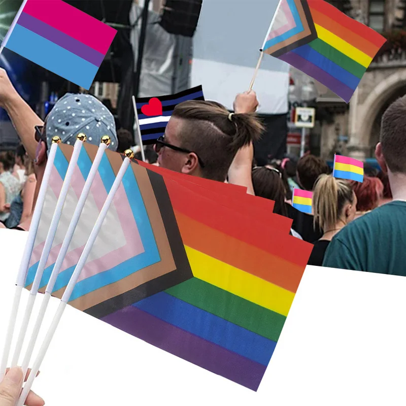 

Миниатюрный Радужный Флаг ручной работы 14 х21 см ЛГБТ, гей-Прайд Радужный Флаг, флаги для геев, флаги для гомосексуалистов, баннер, яркий мале...