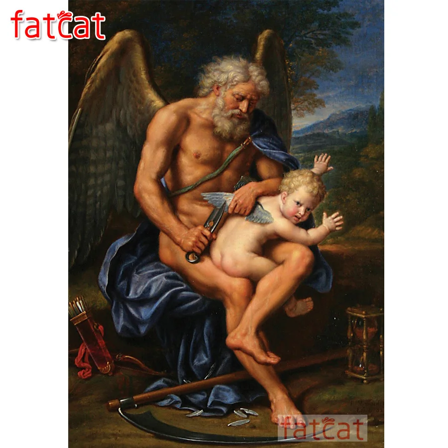 FATCAT naked angel Diy Алмазная вышивка The War of Time and Love мозаика Искусство Живопись Стразы ручная работа картина AE3679