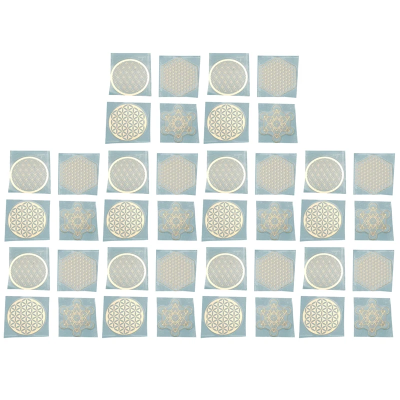 

80Pcs New Metal Energy Decor Sticker Flower Of Life
