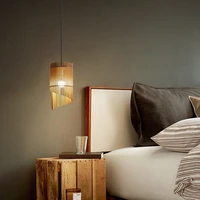 japanese style log dining room lamp retro bar single head droplight bed breakfast bedroom bedside small droplight