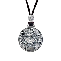 vintage punk dragon pendants for men soild 999 pure silver necklaces hip hop simple cool steampunk fine jewelry trends in 2022