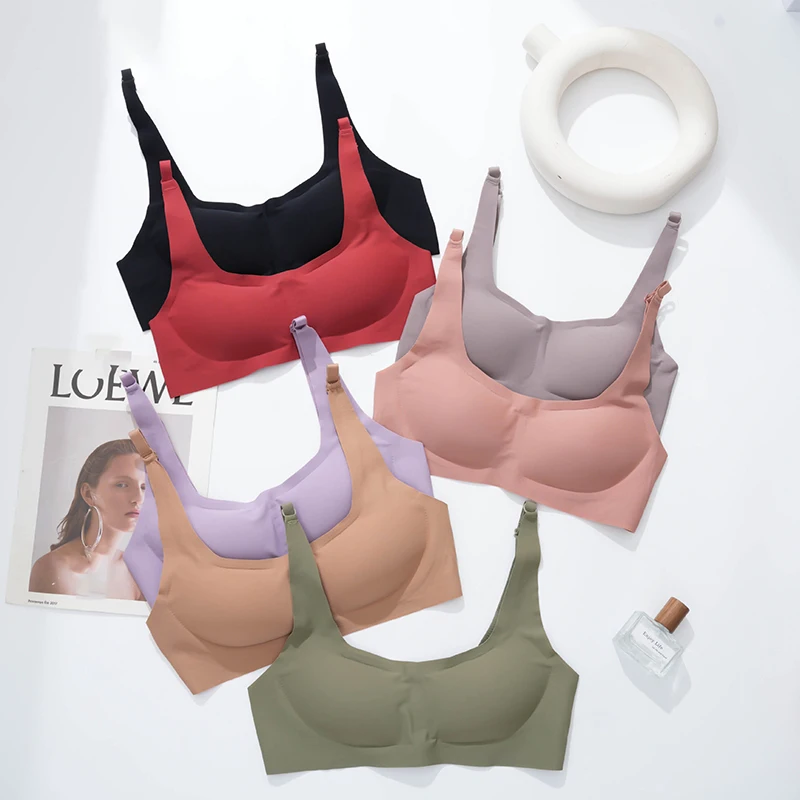 Бесшовные бюстгальтеры для женщин невидимые топы с квадратным вырезом пуш-ап без
