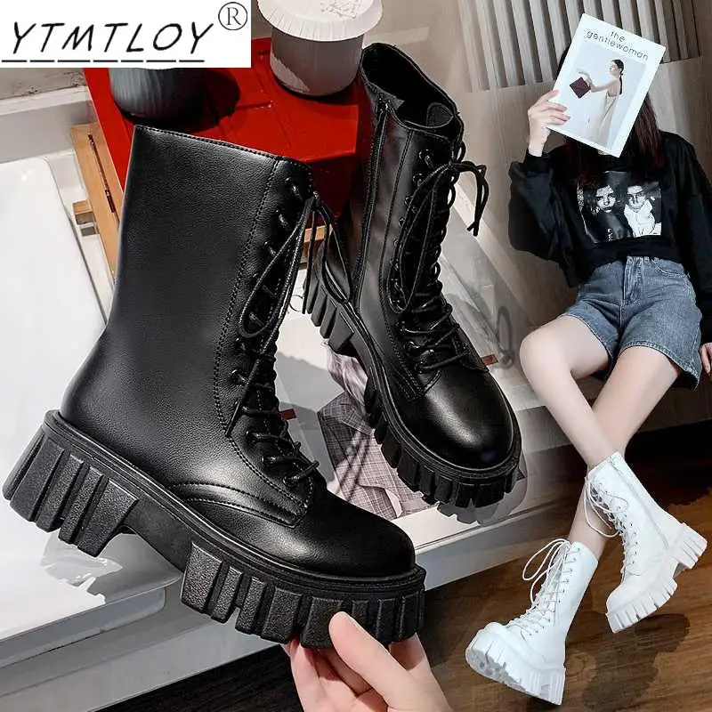 

Ladies Lace-up Fashion Thick-soled Warm Side Zipper Winter Shoes Ladies Thick-soled Office Ladies Casual Daily Shoes Size 33-40