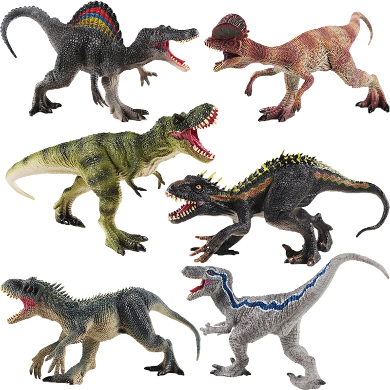 Simulation Jurassic World Animal Model Dinosaurs Figurine Spinosaurus Velociraptor Tyrannosaurus Rex Action Figure Kids Toy Gift