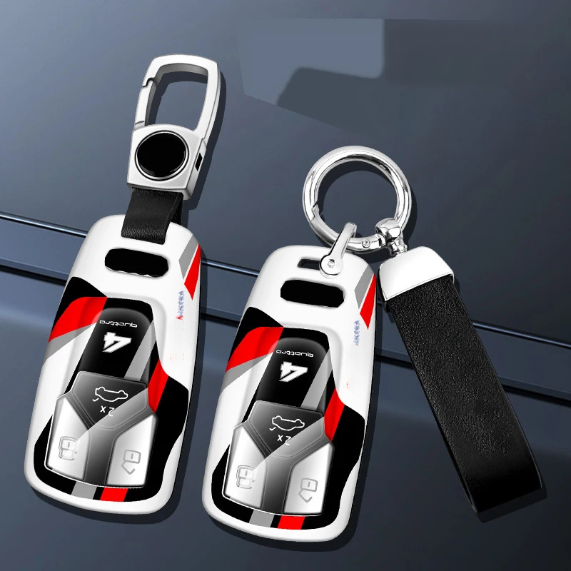 

Race Track Style for Audi A6 A5 Q7 S4 S5 A4 B9 Q7 A4L TT TTS RS 8S Q5l Smart Remote Car Key Case Cover Fob Holder Chain Keychain