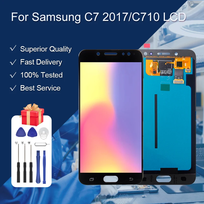 

1Pcs 5.5 Inch OLED C8 Display For Samsung Galaxy C710 Lcd Touch Panel Digitizer J7 Plus C7 2017 C7100 Assembly Free Shipping