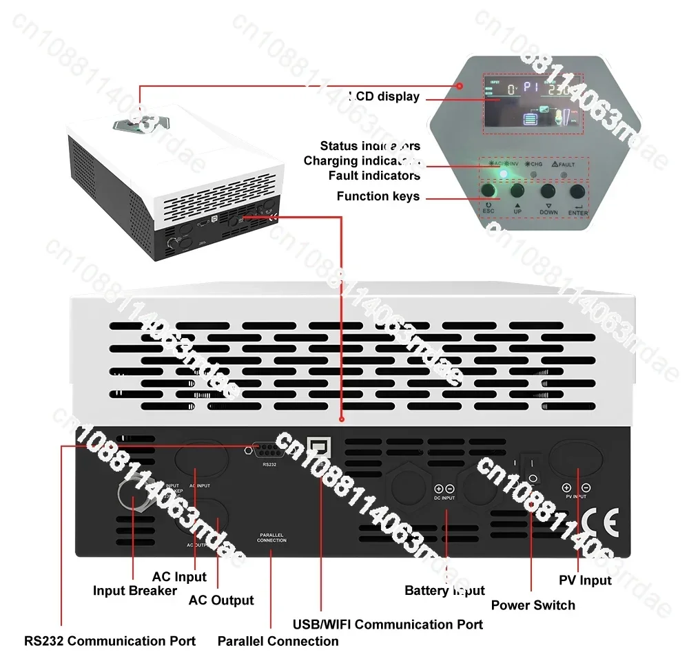 Инвертор домашней мощности 48 В 240 вкл. выкл. 5000 Вт 5500 5 кВт 6 2 MPPT солнечные панели с