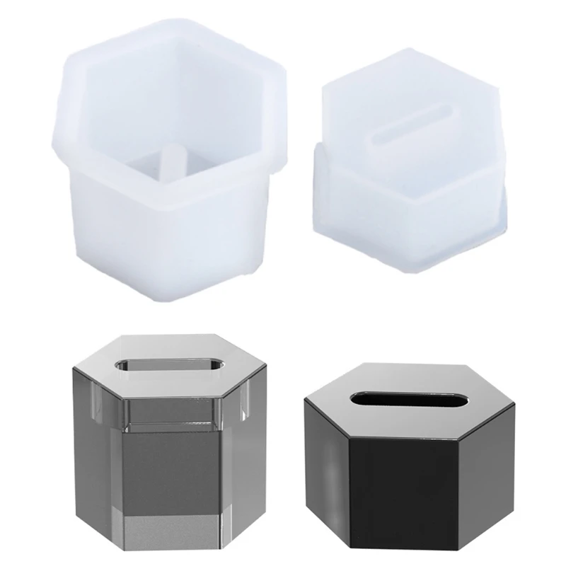 

69HB Resin Silicone Molds Diy Ring Jewelry Storage Box Epoxy Molds Resin Casting Molds for Making Coasters DIY Resin Artwork