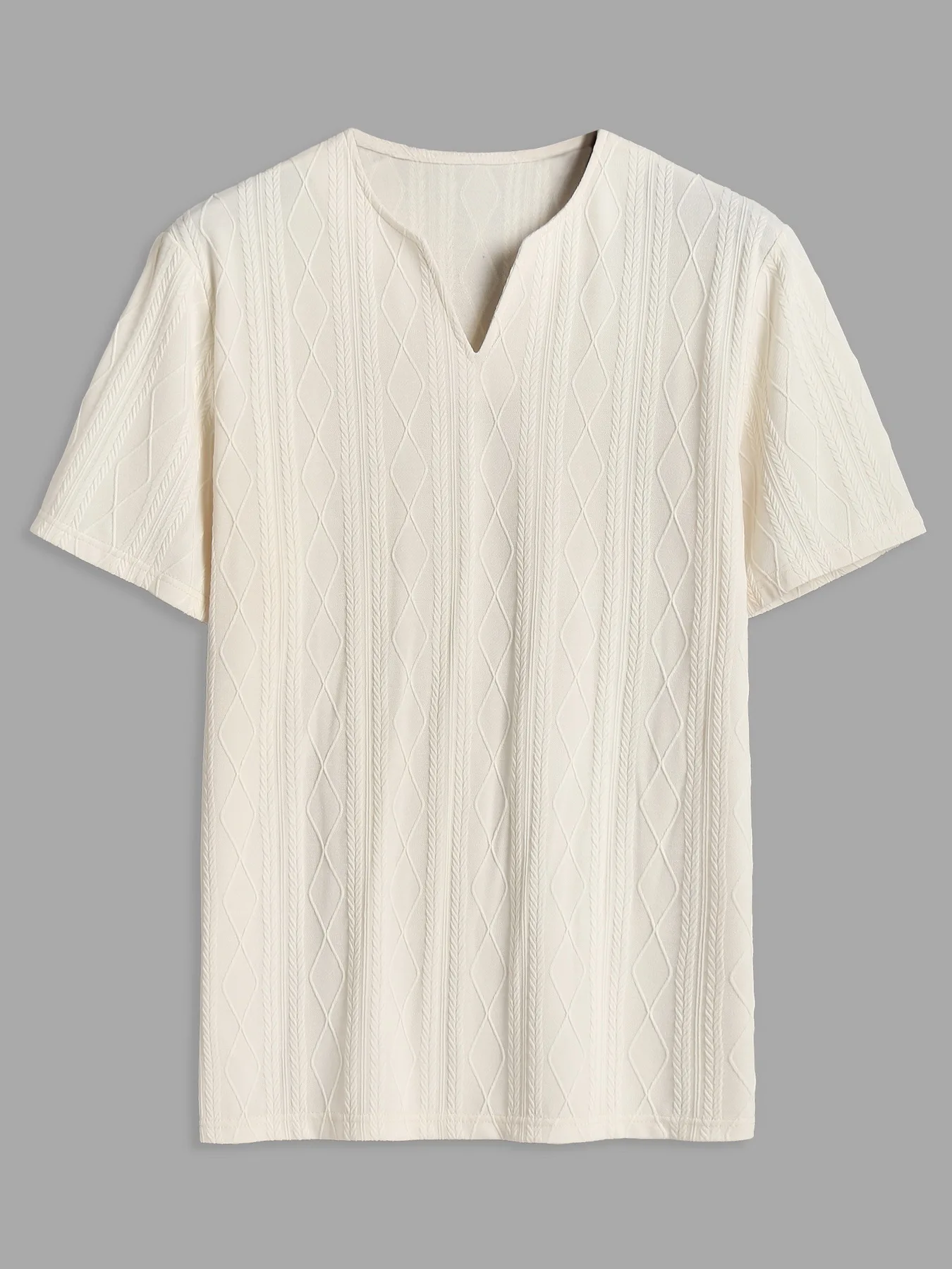 Блузка мужская свободного покроя с V-образным вырезом однотонная