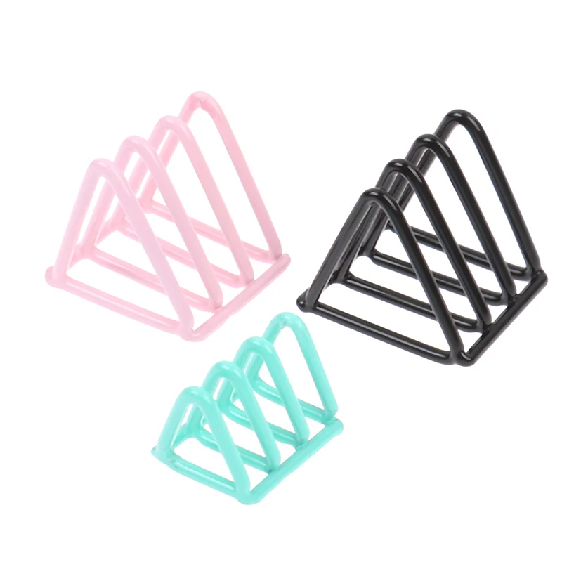 

1:12 Dollhouse Miniature Furniture Mini Metal Three Layer Triangle Storage Rack Bookshelf Modle Kitchen Doll House Accessories