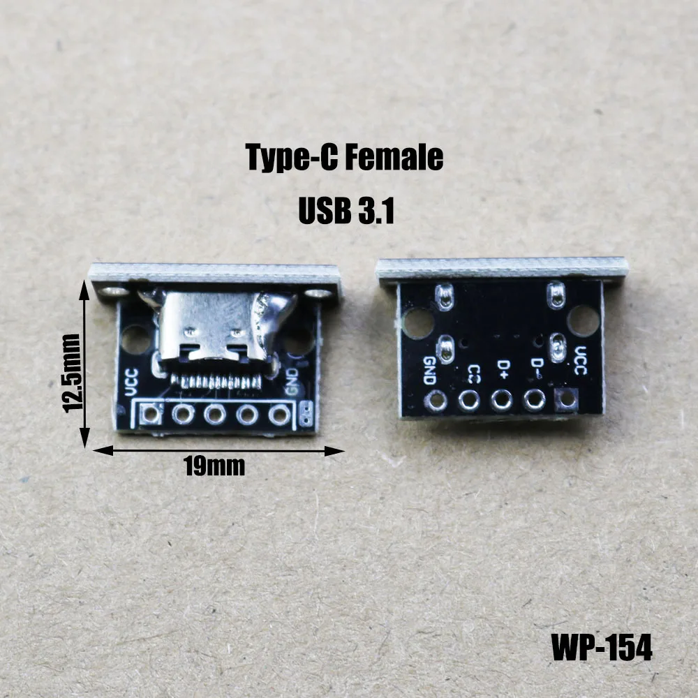 

1pcs Type-C Female Double-sided Positive and Negative Plug-in Test Board USB 3.1 With PCB Board Connector Data Charging Port