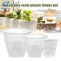 breathable resin plastic flower pot transparent root controlled plastic flowerpot hole orchid planting with stomata flowerpot