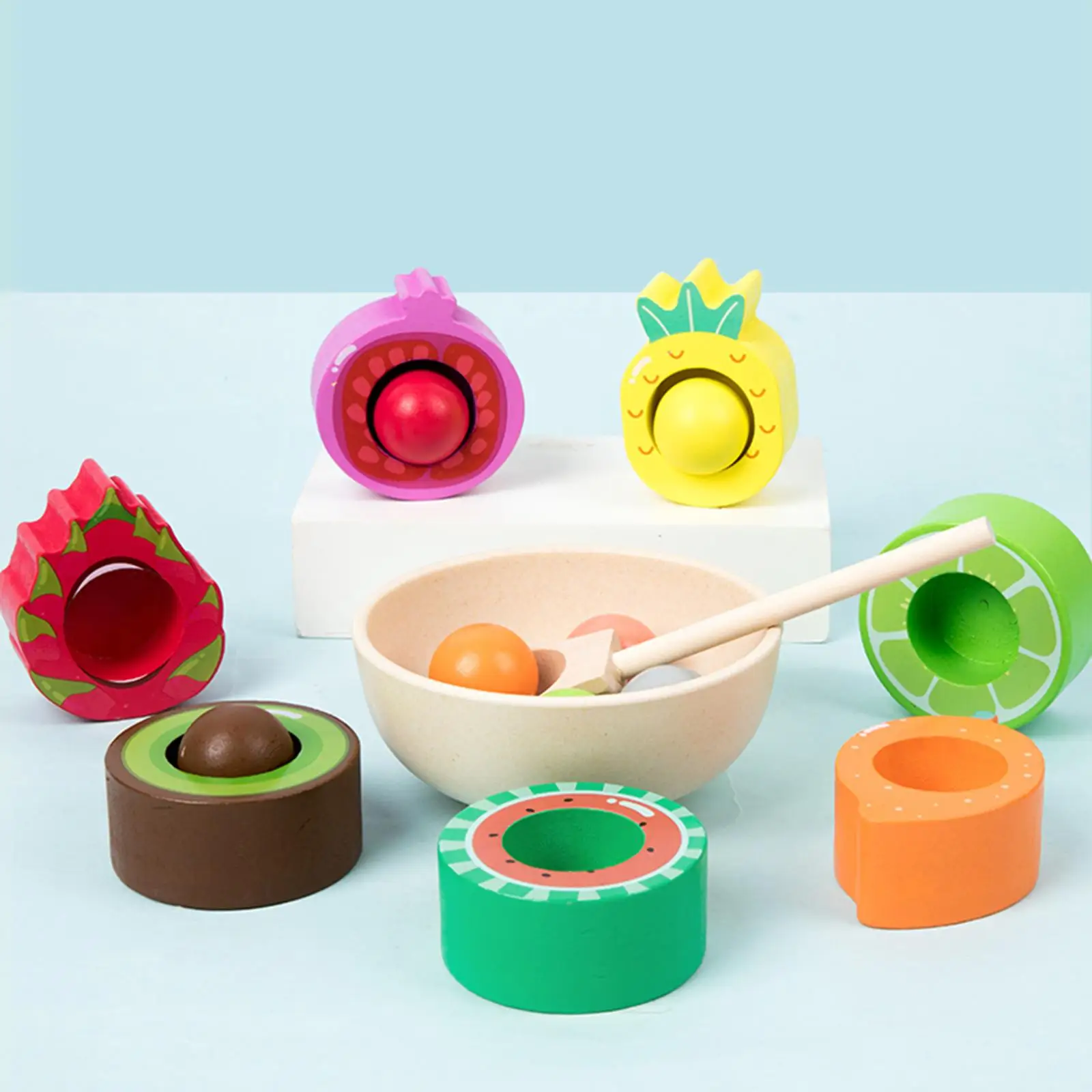 

Montessori Toys Wooden Balls in Cups Color Classification Board Game Fine Motor Skill Toys Educational Toys for Children Kids