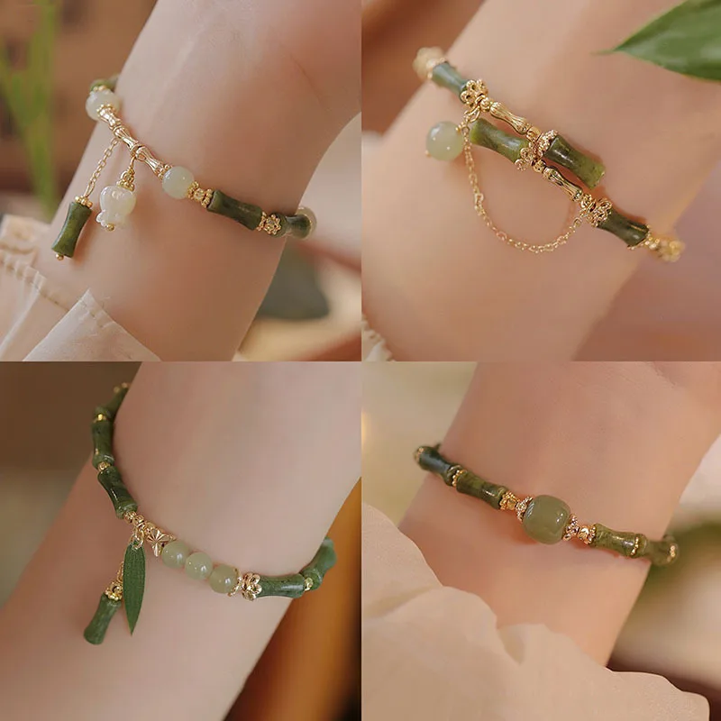 

New Chinese Style Bamboo Link Bracelet With Female Niche Design High-end Personality Simple And Cool Lily Of The