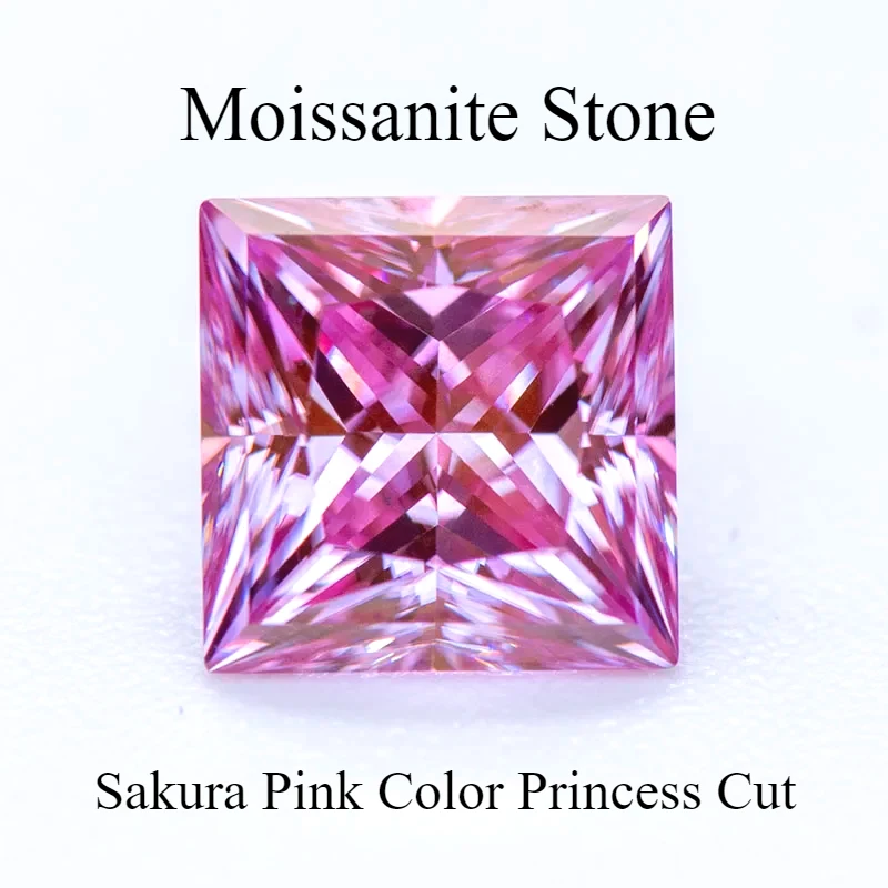 Муассанит Камень Сакура Розовый Цвет Принцесса Огранки Выращенный в лаборатории