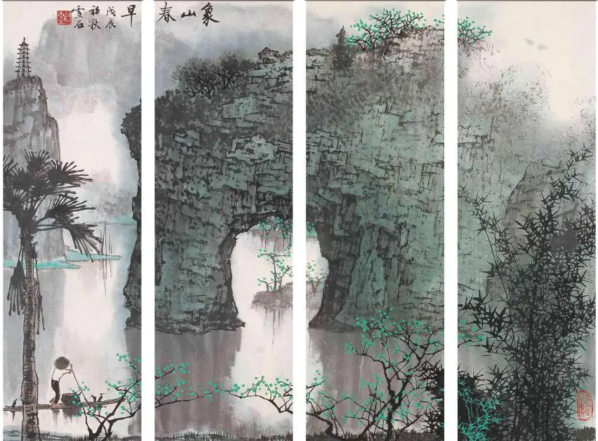 

MT0009 Chinese Style early spring landscape Print Art Canvas Poster For Living Room Decoration Home Wall Picture
