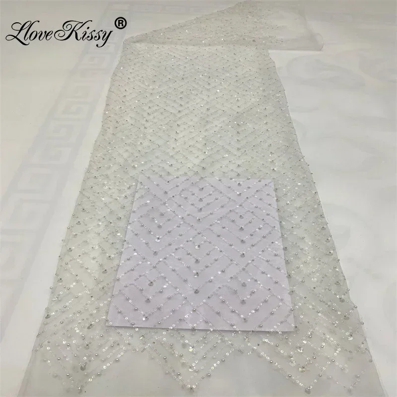 Оптовая продажа сетчатая ткань с вышивкой и блестками 5 ярдов 10 цветов для