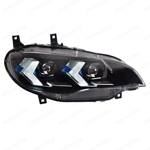 Автомобильные передние фары для BMW X6 E71, светодиодные фары 2008-2013, обновление, 2024, Стайлинг, светодиодные DRL, указатель поворота, фара в сборе