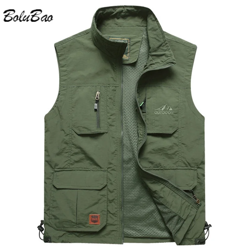 

Mens Mes Vest Multi Pocket Quick Dry Fisin Sleeveless Jacket Reporter Loose Outdoor Casual Tin Vests Waistcoat Male