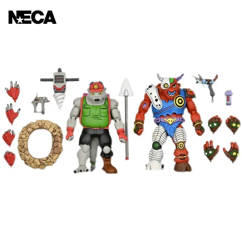 

NECA Teenage Mutant Ninja Turtles Mole Bull Action Figure Anime Movie Model Doll Decorations Collectible Children's Toys Gifts