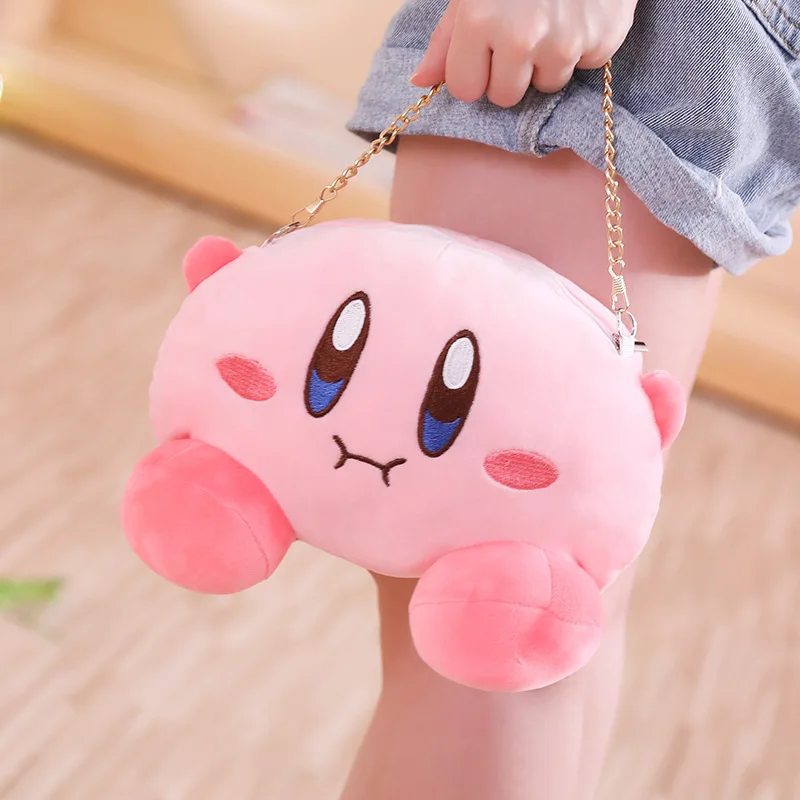 

Japanese Anime Star Kirby Kawaii Cartoon Plush Doll Animation Derivatives Toy Girl Kirby Pink Messenger Bag Girl Holiday Gift
