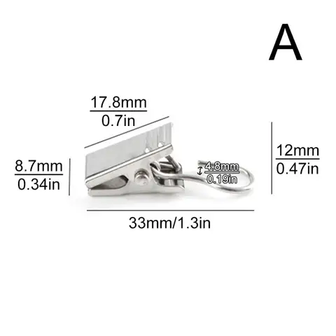 Металлические зажимы для штор серебристого цвета