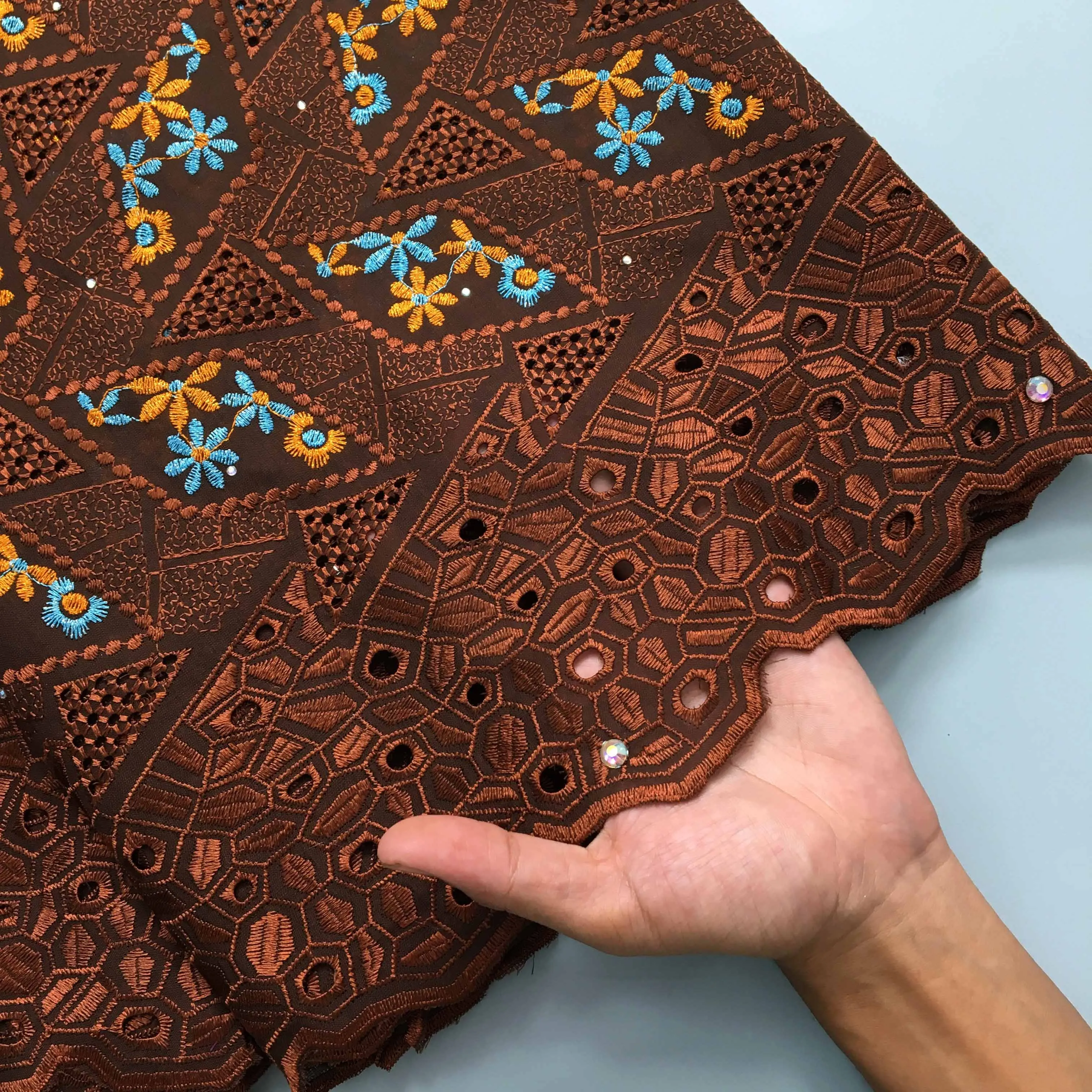 Швейцарское Кружево Sjd Вышитая Вуаль Высококачественная Африканская Ткань Для