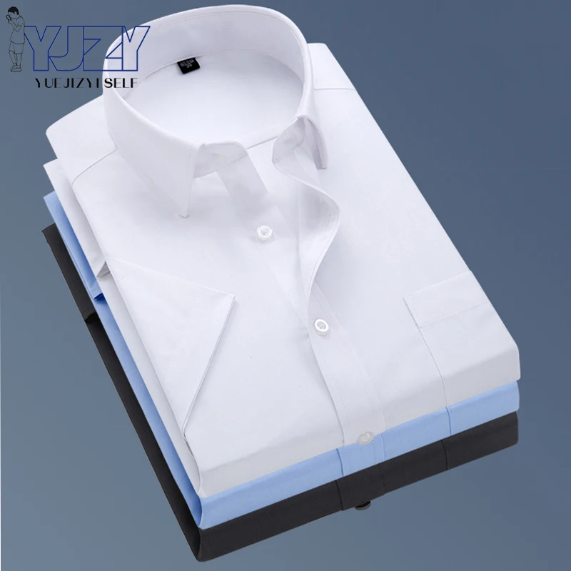 

Рубашка мужская хлопковая с коротким рукавом, однотонная Повседневная стильная одежда, тонкая сорочка, большие размеры, лето 2022