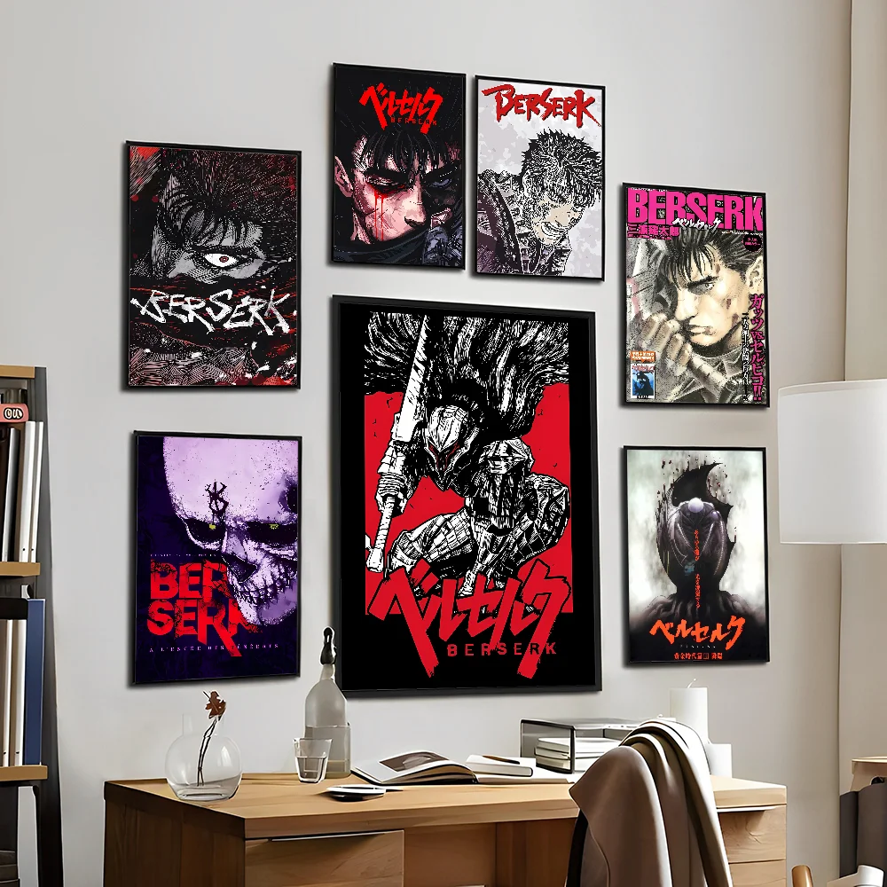 Берсерк Винтаж Японский Аниме Настенный Художественный Постер