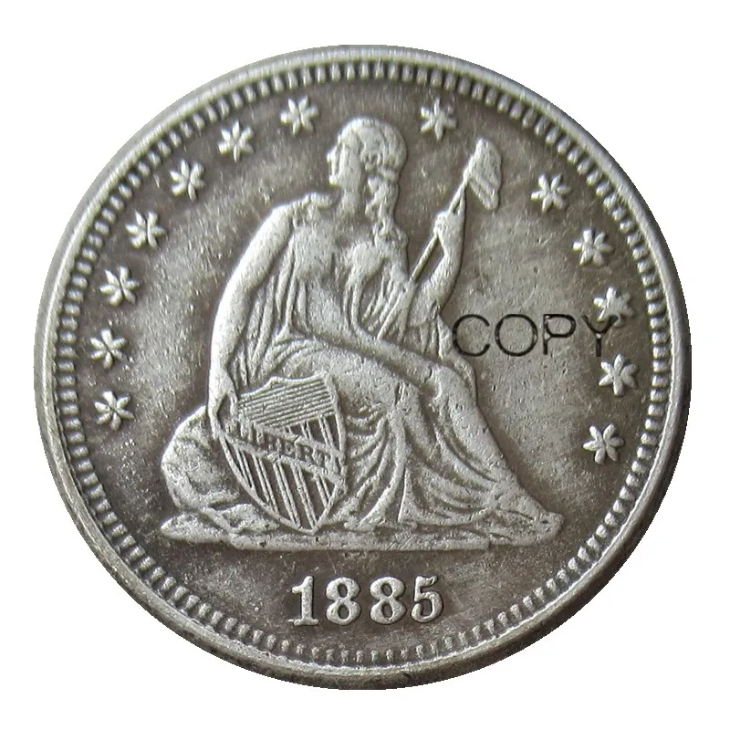 

США, 1885 местный, свобода, четверть доллара, Посеребренная копия монеты