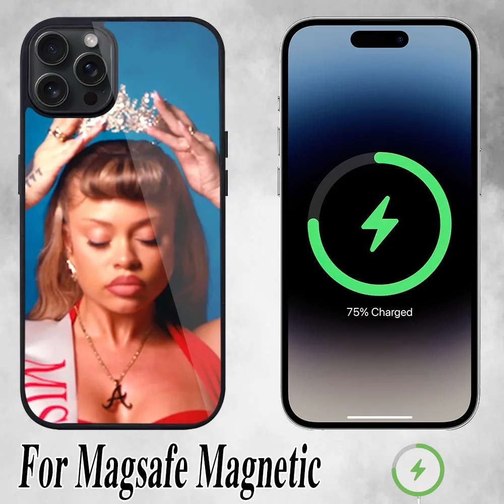 Чехол для телефона Rapper L-Latto Georgia Peach iPhone 11 Mini 12 13 Max 14 Plus 15 Pro Magesafe Магнитный чехол