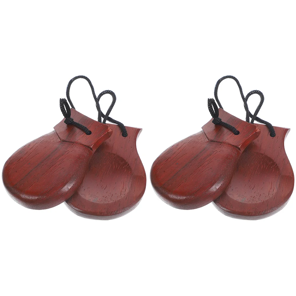 

2pcs Spanish Castanet Percussion Instruments Wooden Castanet Instrument for Music Enthusiasts