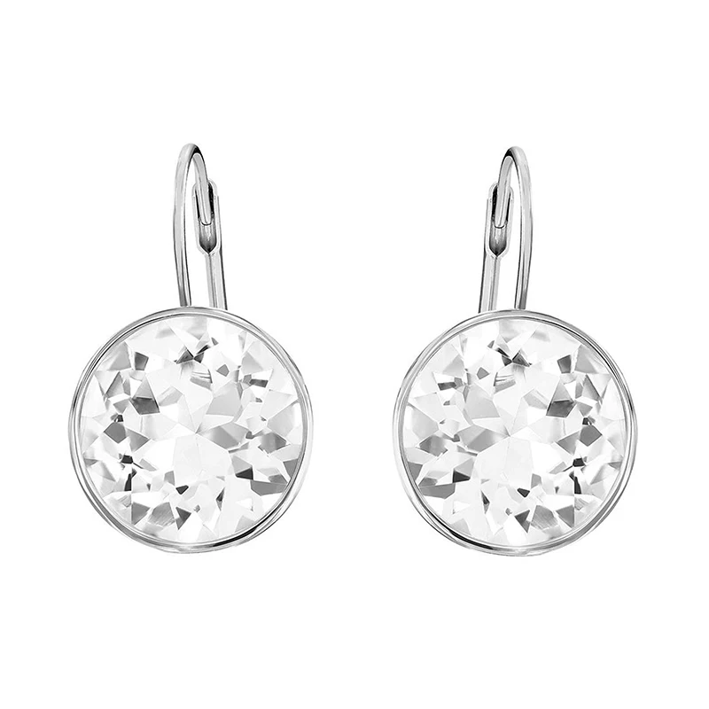 Корейские круглые австрийские хрустальные драгоценные камни модные серьги