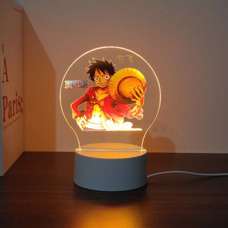 

One Piece Luffy Zoro Аниме периферийные Мультяшные крутые настольные украшения ночью светильник спальня окружающая деталь креативный Рождественский подарок
