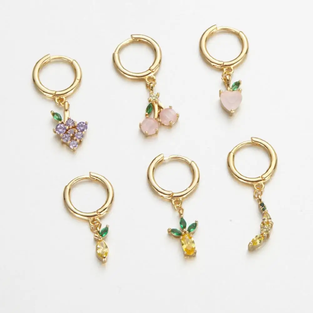 

Alloy 1Pc Popular Lovely Fruit Dangle Earring Jewelry Hoop Earrings Pineapple for Banquet