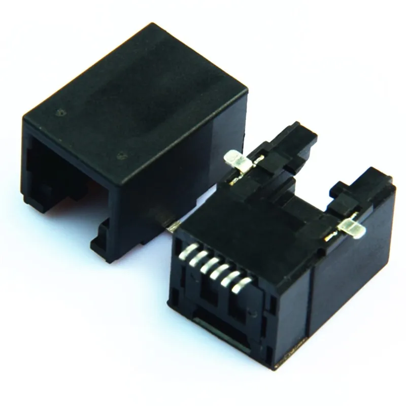 5 шт. SMD RJ11 разъем 6P6C сиденье RJ11 телефонный разъем гнездо с кристаллической головкой 180 градусов вертикальный 6P6C телефонный разъем