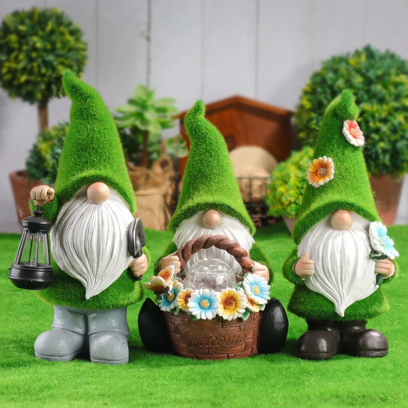 

Fine Solar Garden Night Light American Exquisite Decoration Home Layout Garden Flocking Resin Cartoon Small Crafts Room Decor