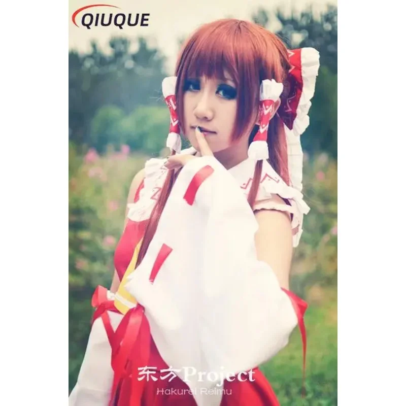 Аниме Touhou Project Косплей Костюм Hakurei Reimu Mikofuku Женская униформа Платье Полный