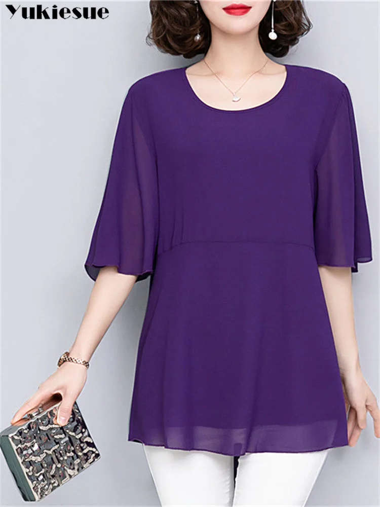 Элегантные женские летние блузки шифоновые Повседневные топы женская рубашка с