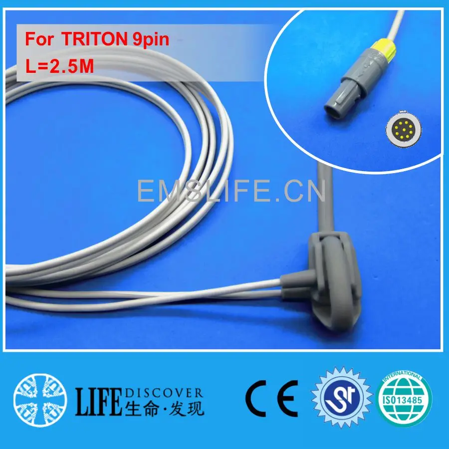 Многоразовый мягкий Датчик spo2 на палец для мониторинга пациента TRITON 9pin