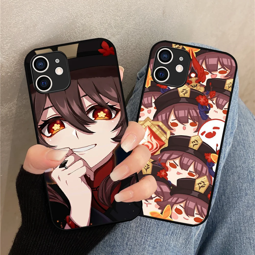 

Чехол для телефона Genshin Impact huta для iphone SE 2020 6 6S 7 8 11 12 13 Mini Plus X XS XR Pro Max, черный трендовый водонепроницаемый силиконовый