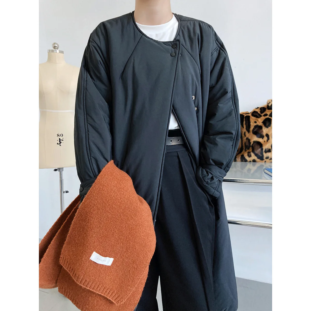 Womens Parkas Autumn and Winter New Fashion Thin Cotton Coat Women's Mid-length Windbreaker Style Cotton Coat